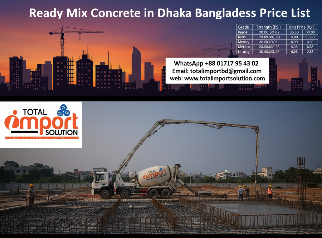 Ready mix concrete in dhaka bangladesh price list