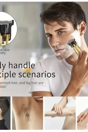 T9 Electric Hair Cutting Machine Rechargeable Barber Trimmer Professional Men's Shaver Vintage Dragon Buddha Stainless Steel