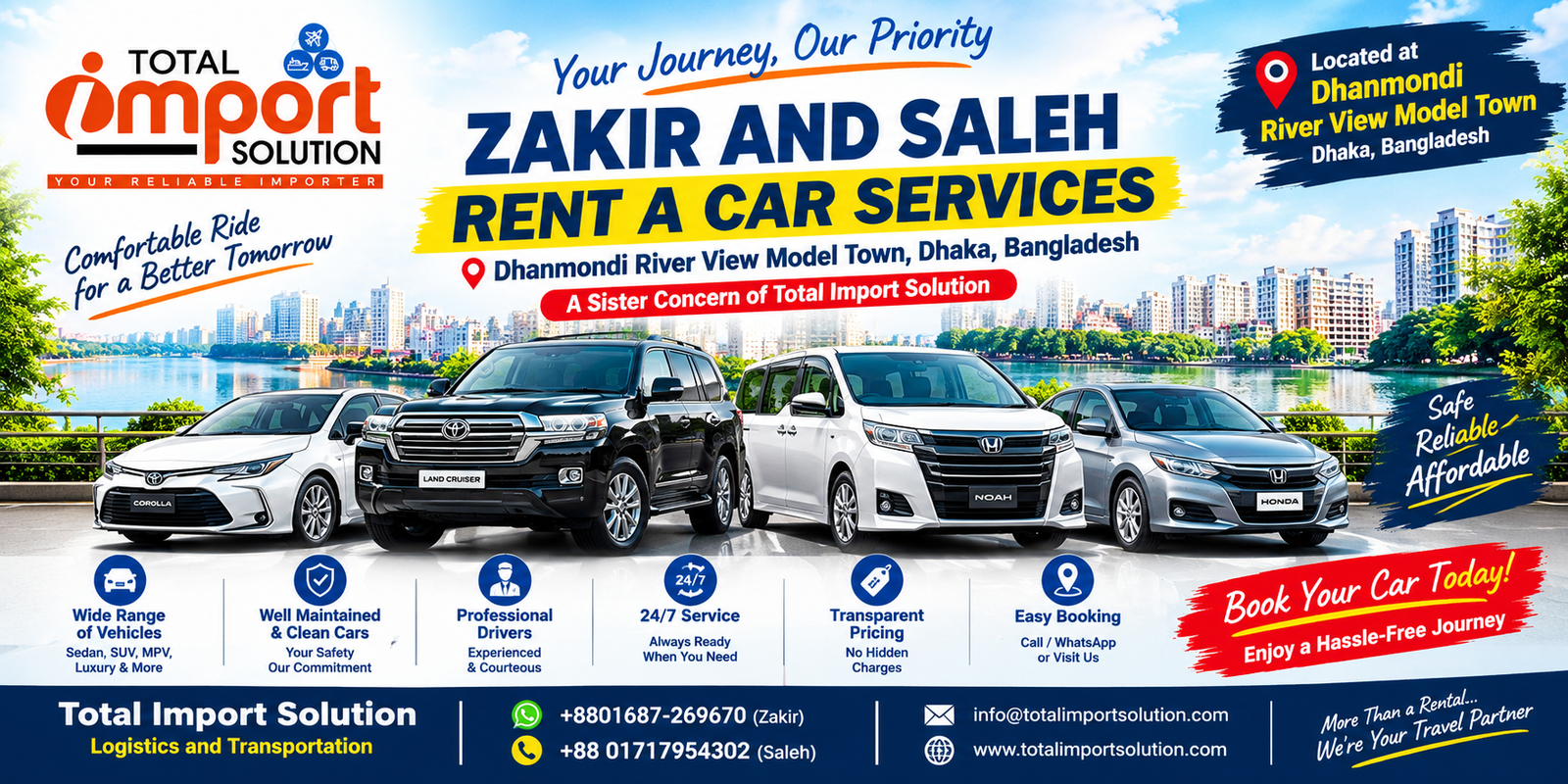 Zakir and Saleh Rent a Car Services in Dhaka Bangladesh